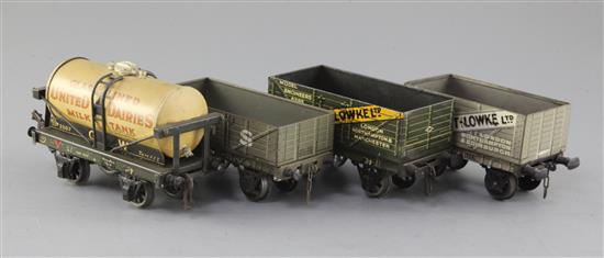 A set of four: Milk tanker marked United Dairies by Basset Lowke, No 2007,